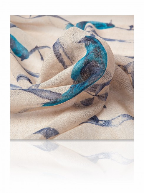 Палантин Женский ZW-SKETCHY.BIRD/TAUPE